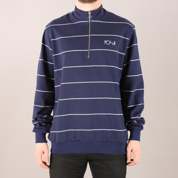 Polar - Polar Striped Neck Zip Crewneck