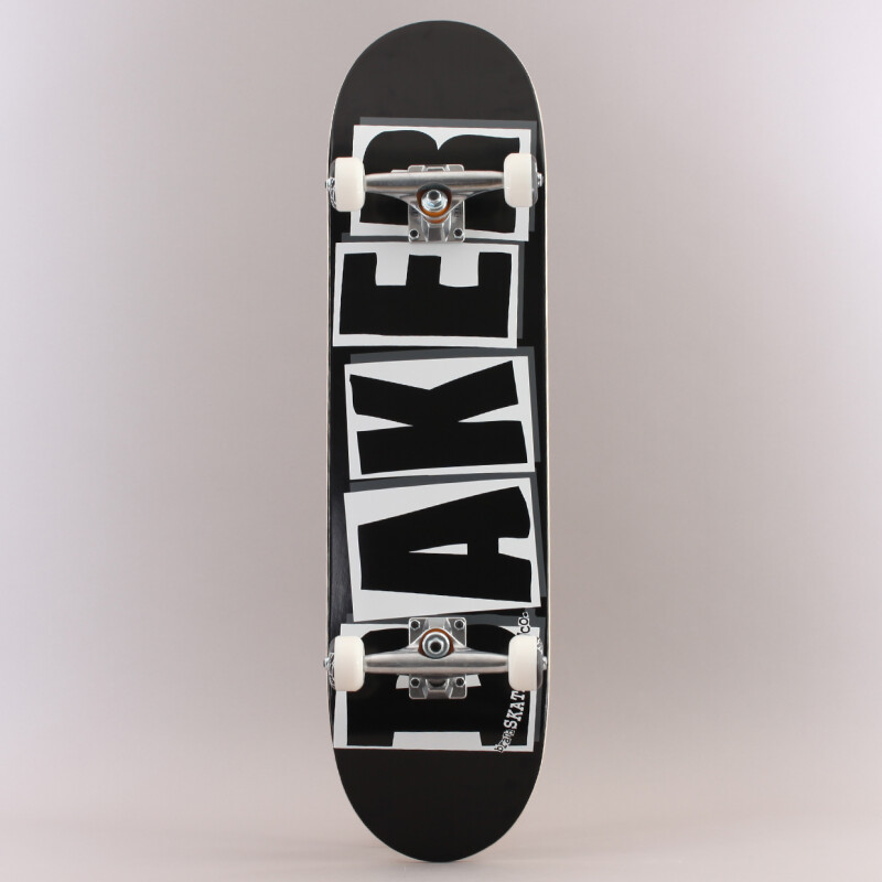 Baker Skateboard Complete 8.25" - White Logo Deck, Black Trucks, White Wheels