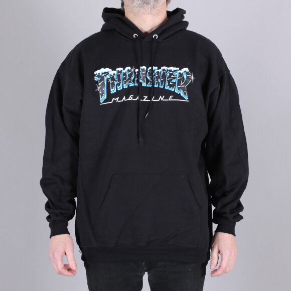Thrasher - Thrasher Black Ice Hood Sweatshirt