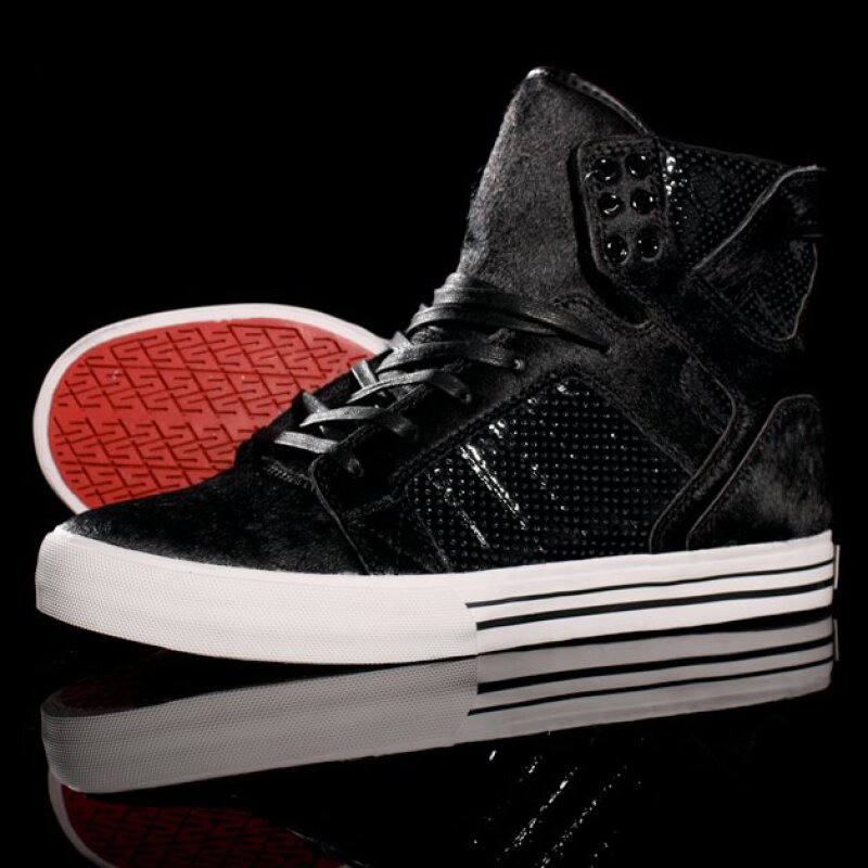 Skate Shoes Sneakers Supra NS Supra Skytop Black Pony Fur Sko